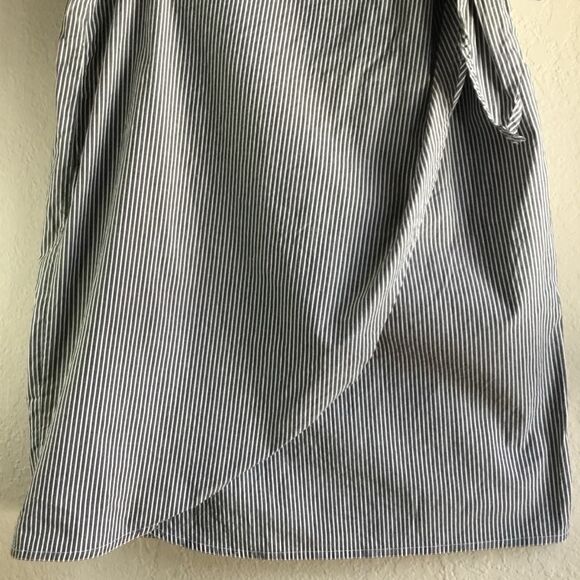 Chaps Coastal Grandma Cruise Nautical Beachy Summer Striped Wrap Skirt Size 12 - Picture 3 of 8